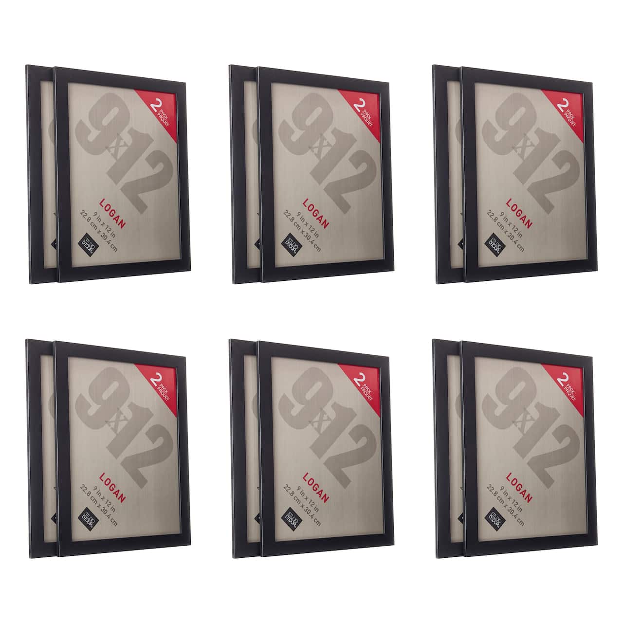 6 Packs: 2 ct. (12 total) 9" x 12" Black Wall Frames, Logan by Studio Décor®